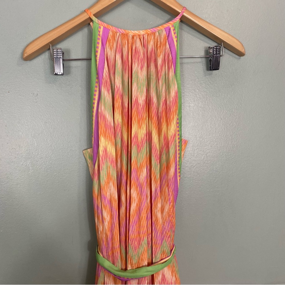 Current Air Printed Halter Neck Rainbow Pleated D… - image 7
